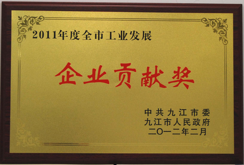 全市工業(yè)發(fā)展企業(yè)貢獻(xiàn)獎（江西亞東）