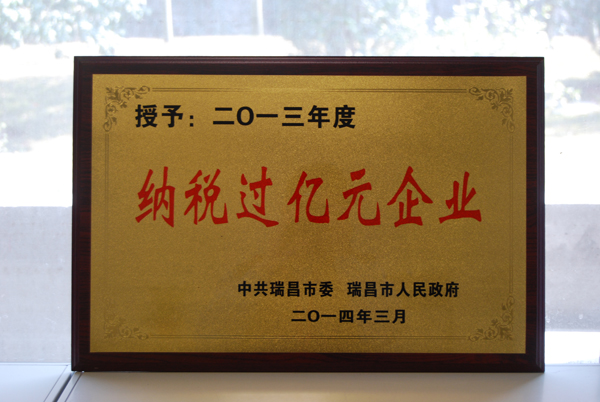瑞昌市『納稅過(guò)億元企業(yè)』（江西亞?wèn)|）