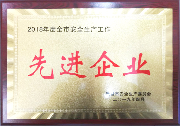 安全生產(chǎn)工作先進(jìn)企業(yè)（江西亞東）